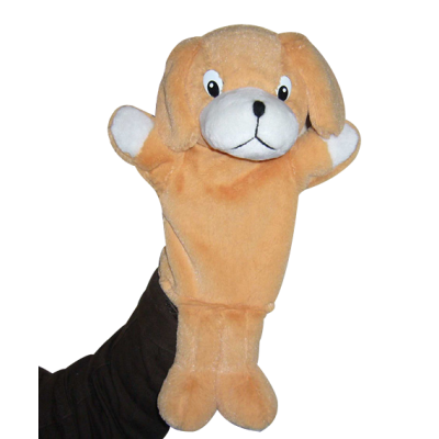 08256 brown plush dog toy hand puppet