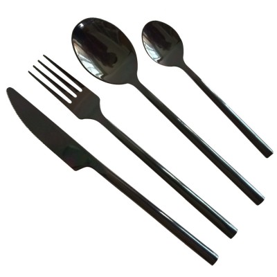 2300C black color forged cutlery set