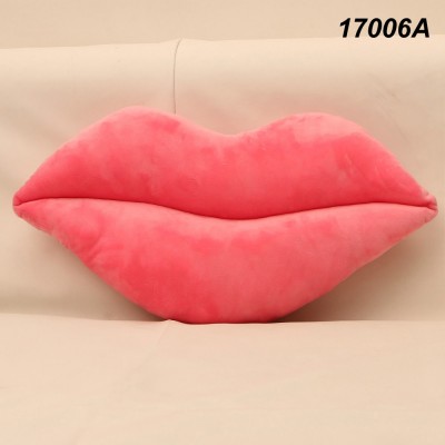 Funny creative pink sexy lip shaped plush pillow