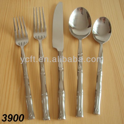 3900 Stainless steel knife fork spoon with Bamboo shape handles