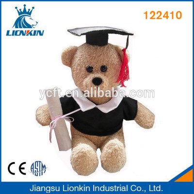 122410 Graduation teddy bear toys with Graduation hat and Diploma paper