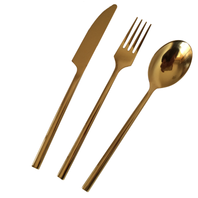 2300 golden stainless steel flatware with PVD glossy finish